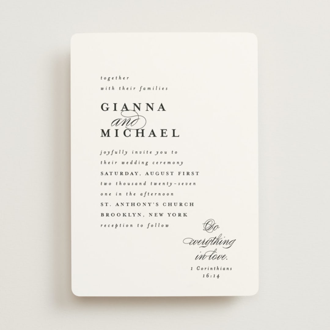 "Everything Love" - Wedding Invitations in Ebony by Louise Kay - Front