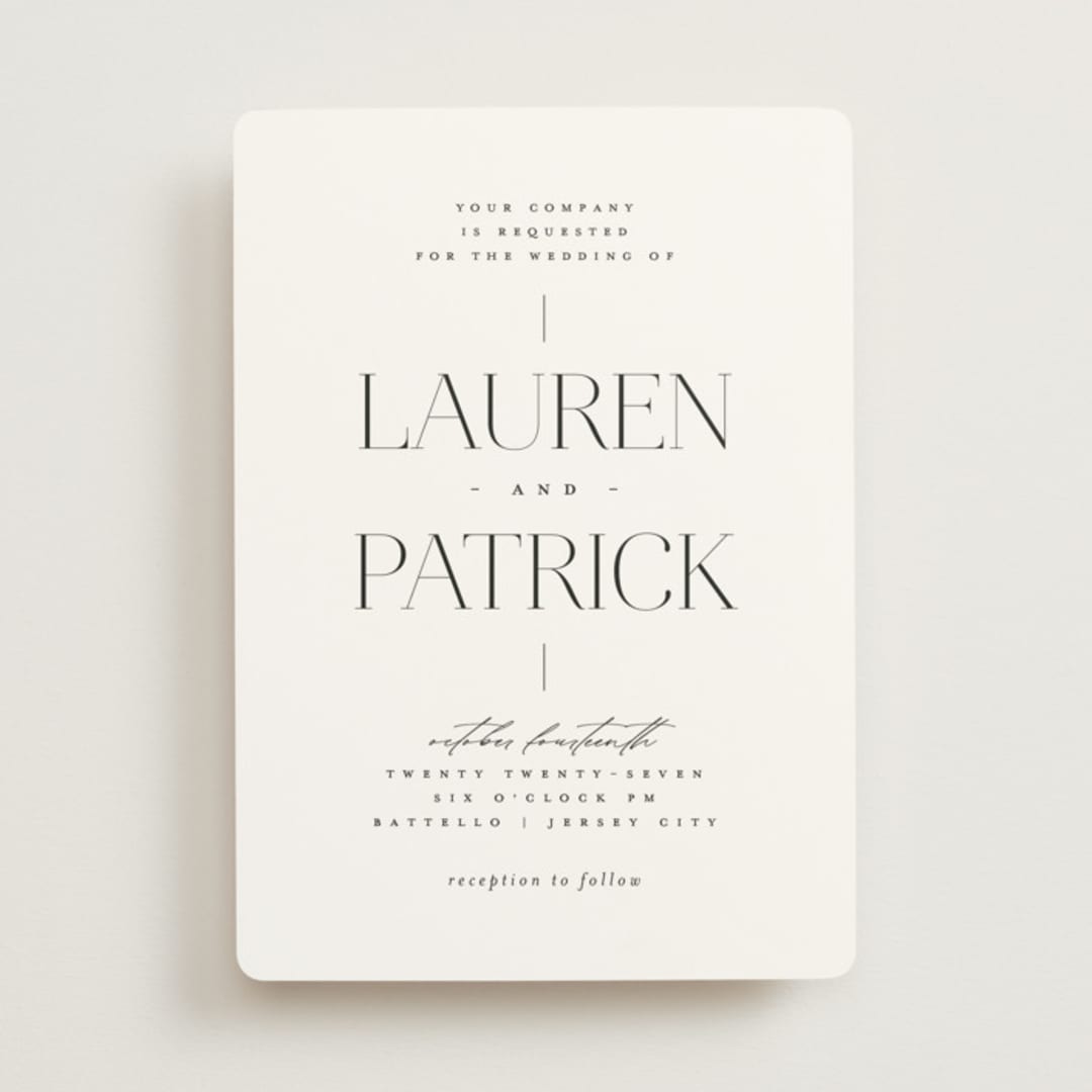 "Modern Type" - Wedding Invitations in Moon by Heather Cairl - Front