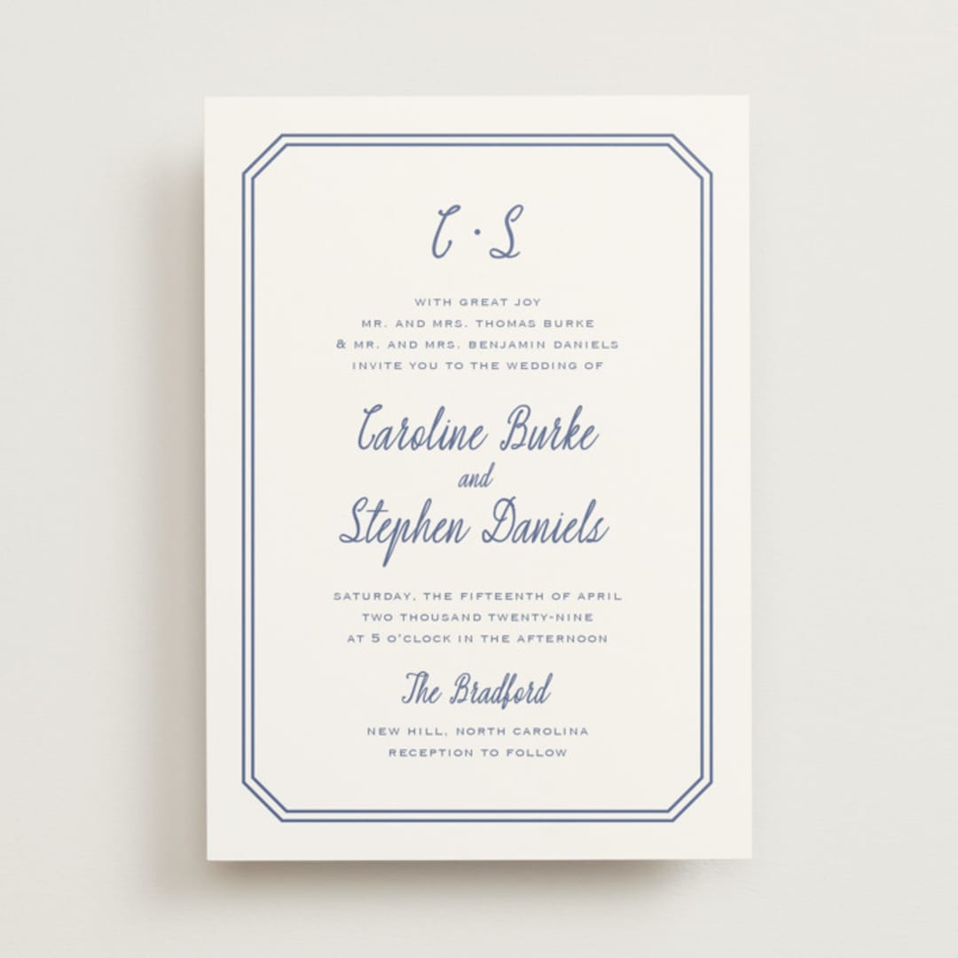 "Deluxe" - Wedding Invitations in Blueberry by Carolyn MacLaren - Front