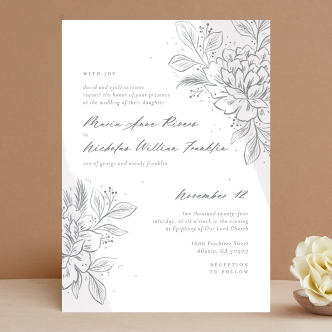 "Loving" - Wedding Invitations in Cloudy by Paper Raven Co. - Front