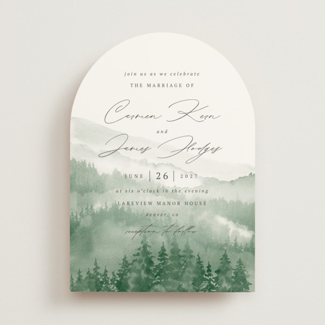 "Over the mountains" - Wedding Invitations in Fern by Helen Halik - Front