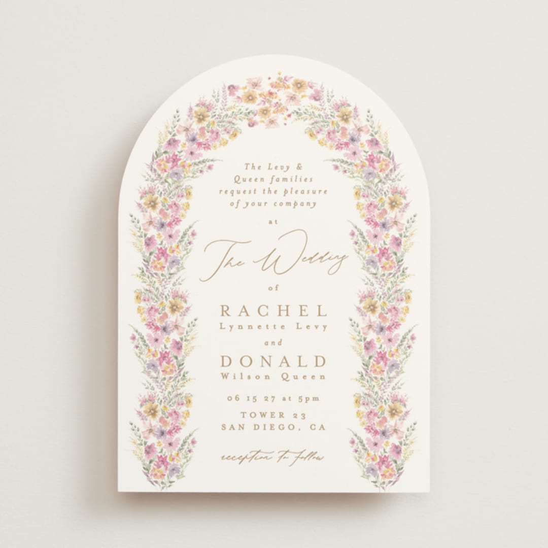 "Floral Arch" - Wedding Invitations in Spring by Phrosné Barwood - Front