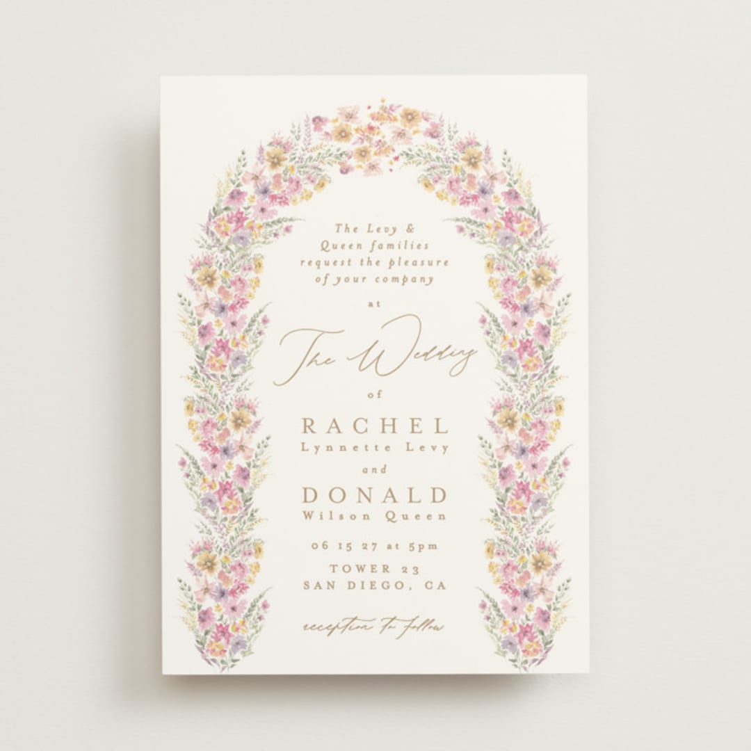 "Floral Arch" - Wedding Invitations in Spring by Phrosné Barwood - Front