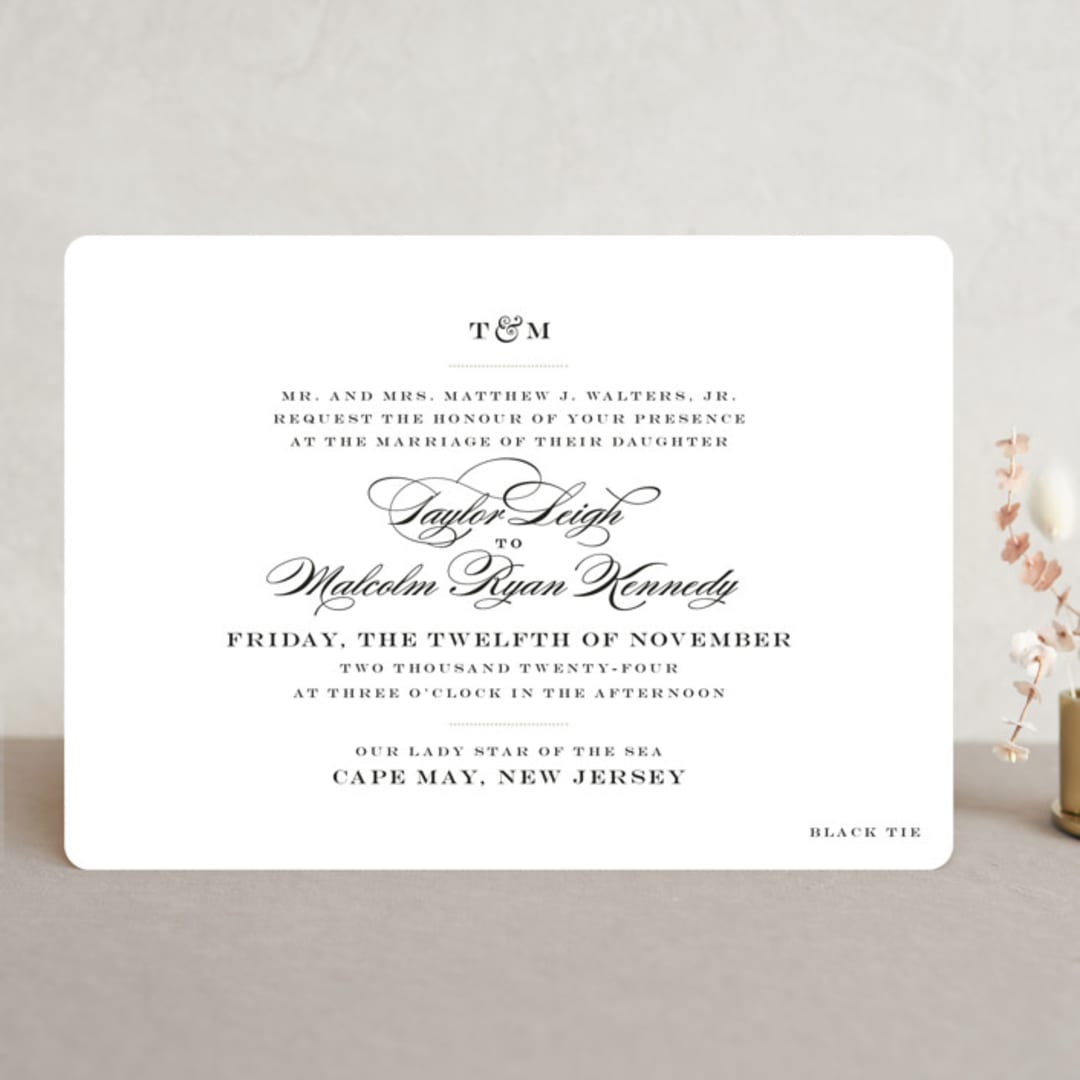 "Charming Go Lightly" - Wedding Invitations in Crisp Black by danielleb - Front