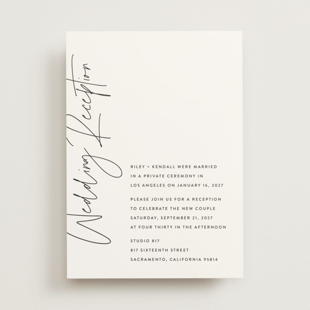 "printed" - Wedding Invitations in Onyx by JoAnn Jinks - Front