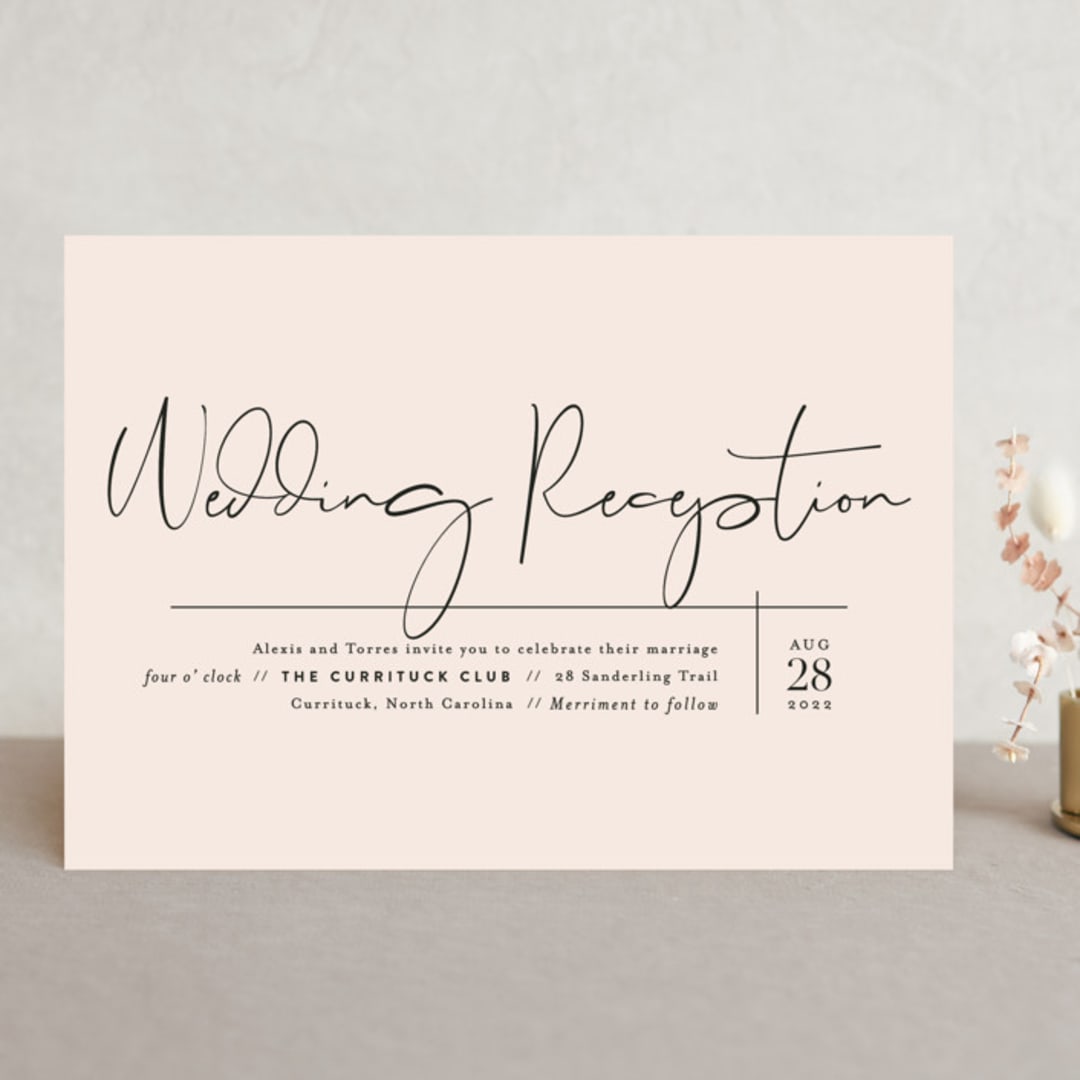 "Just the Two of Us" - Wedding Invitations in Blush by Jennifer Wick - Front