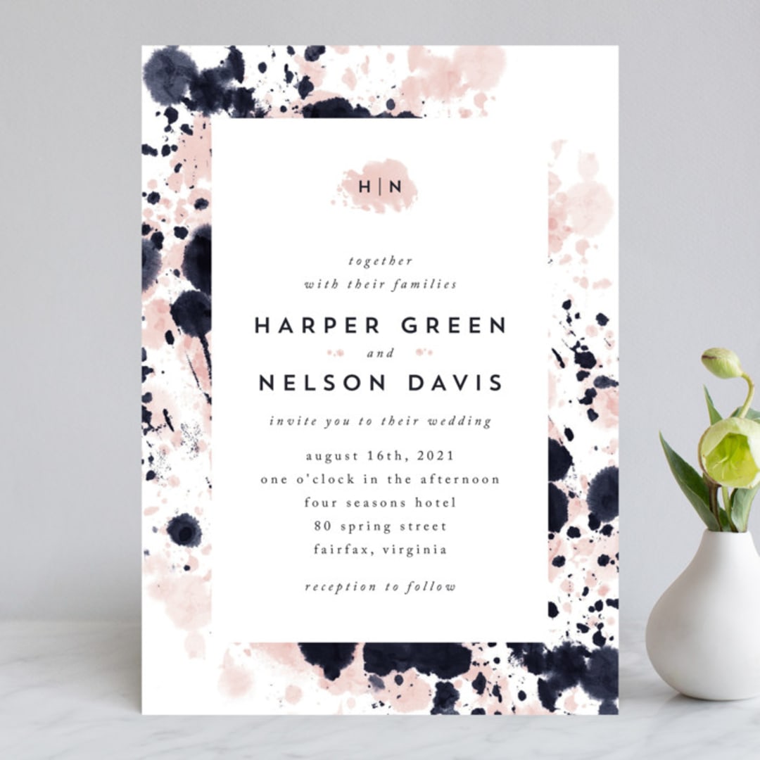 "artful celebration" - Wedding Invitations in Blush by Qing Ji - Front