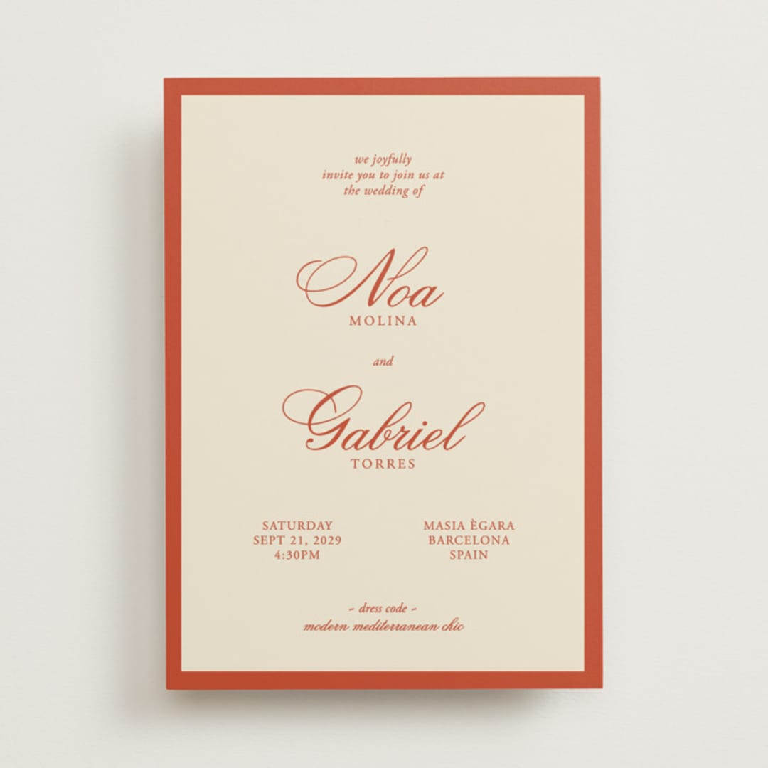 "Borders" - Wedding Invitations in Cherry by Ani Somi - Front