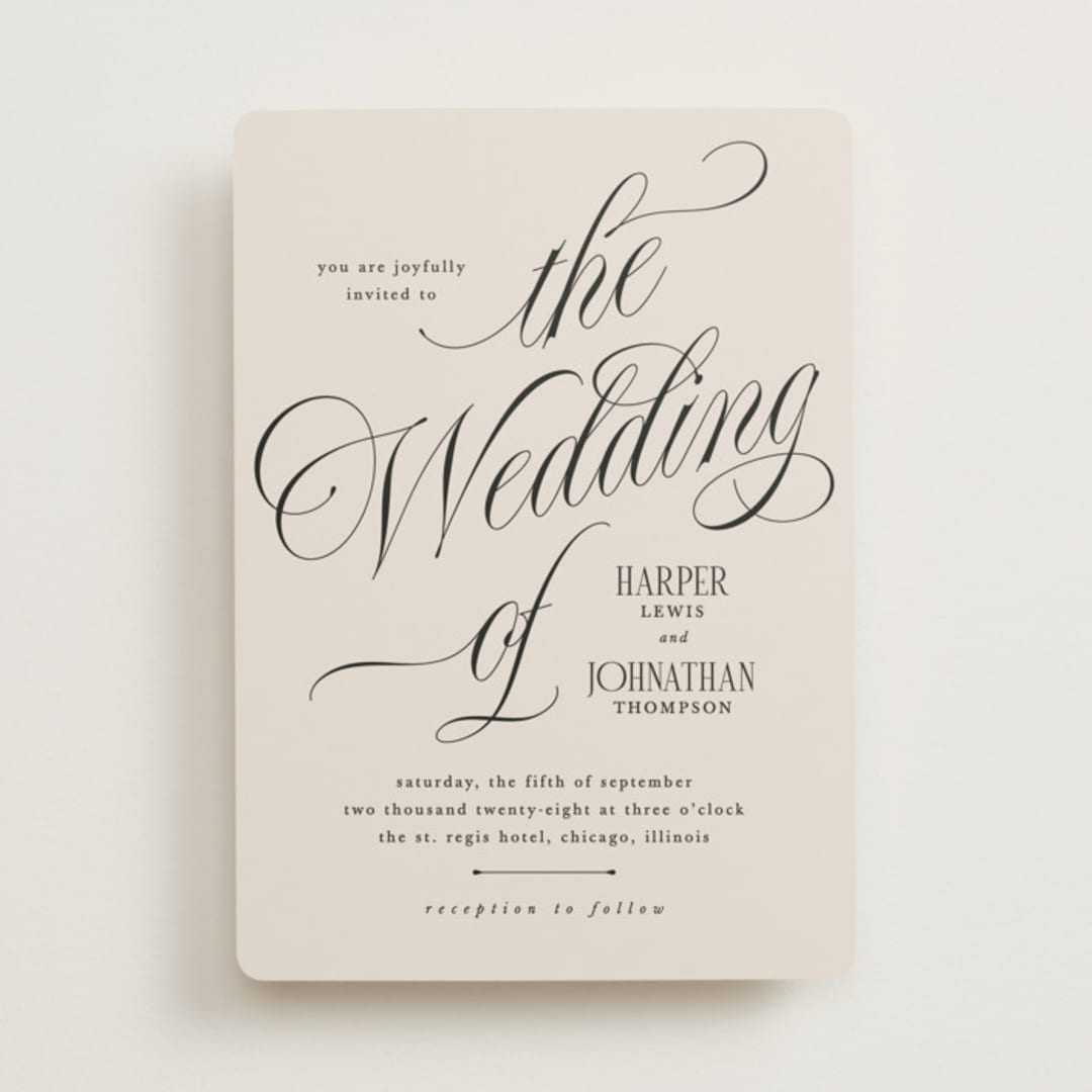 "Mirin" - Wedding Invitations in Linen by Kate Ahn - Front
