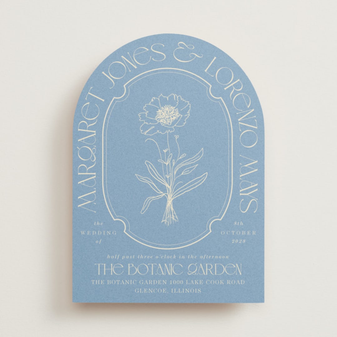 "Flora Arch" - Wedding Invitations in Cerulean by Baumbirdy - Front