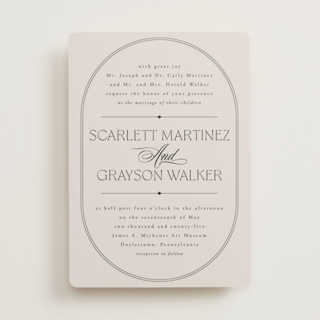 "Capsule" - Wedding Invitations in Stone by Everett Paper Goods - Front