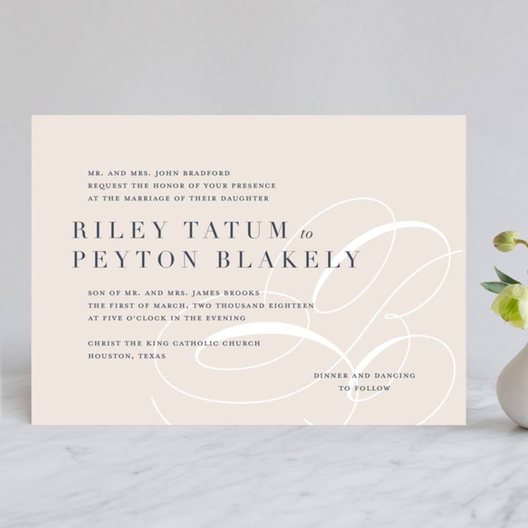 "Fresh Monogram" - Wedding Invitations in Latte by Lauren Chism - Front
