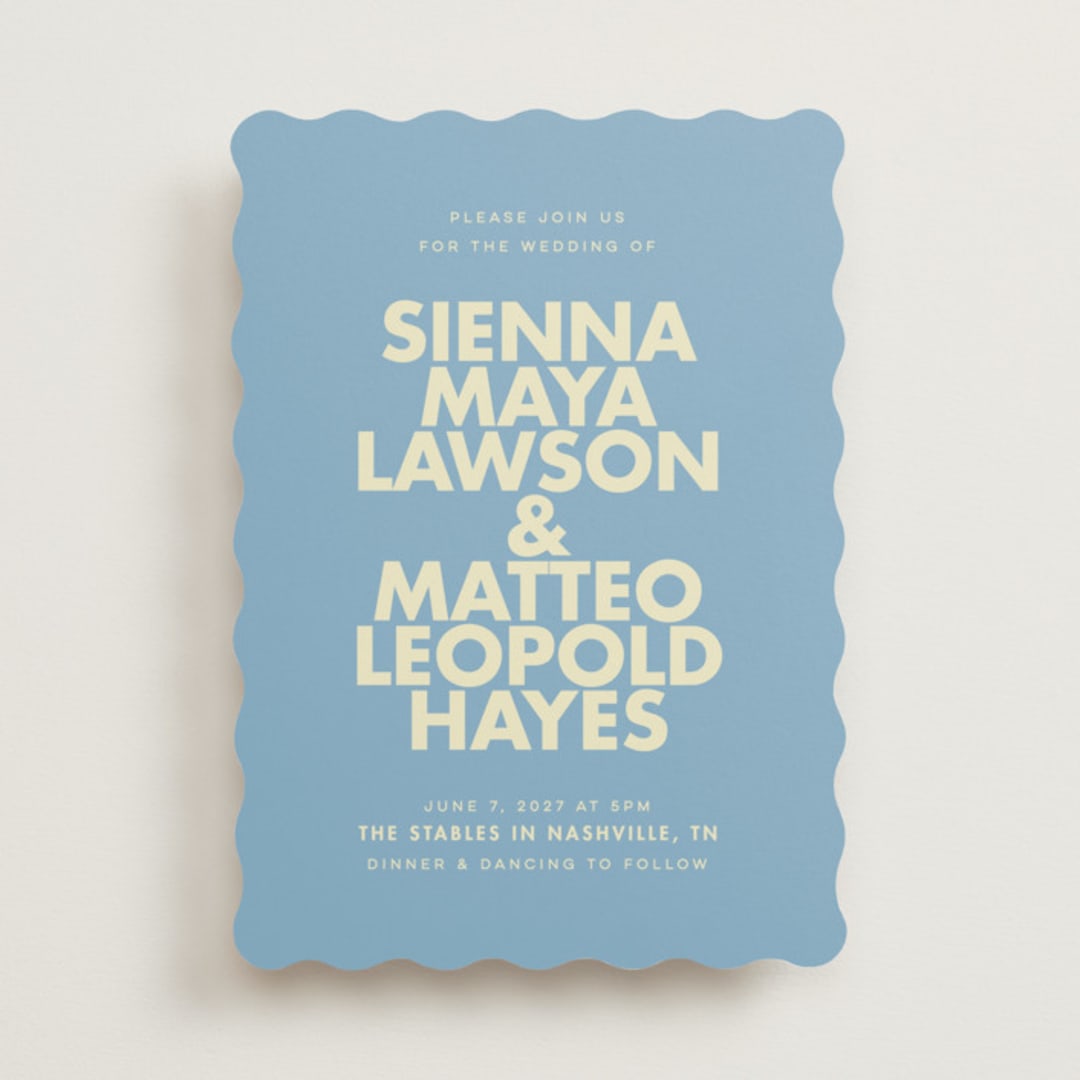 "Sienna" - Wedding Invitations in Skyblue by Ellen Schlegelmilch - Front