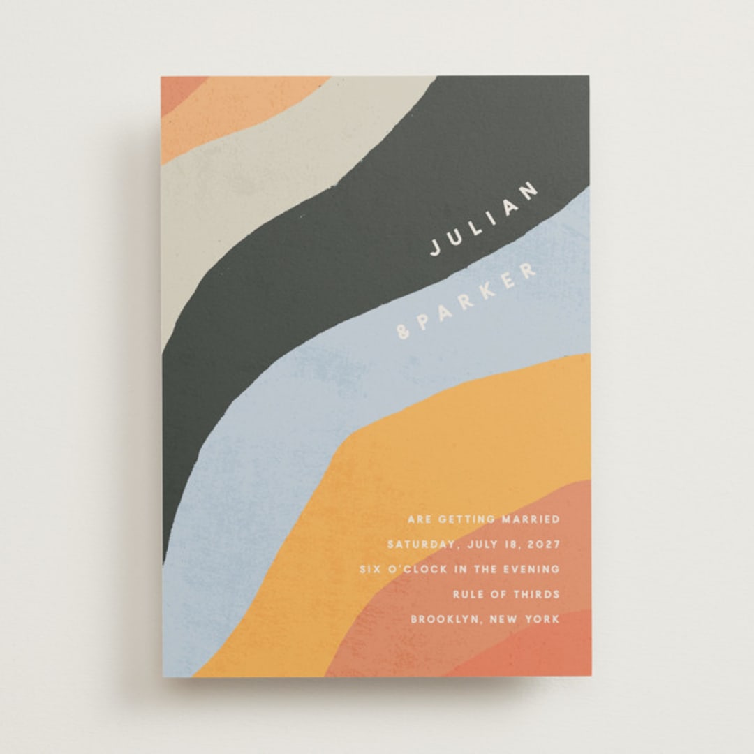 "Canyon Wall" - Wedding Invitations in Sunset by Robin Ott - Front