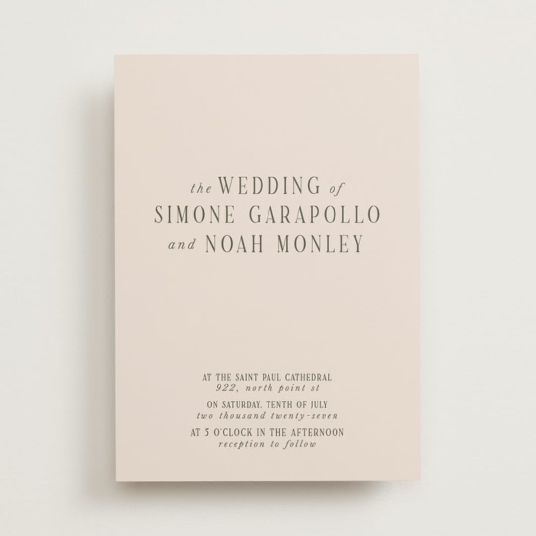 "Fero" - Wedding Invitations in Blush by Pati Cascino - Front