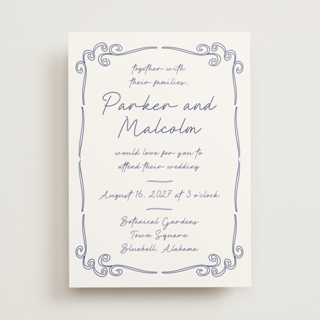 "Santorini" - Wedding Invitations in Cerulean by Zani van Zyl - Front