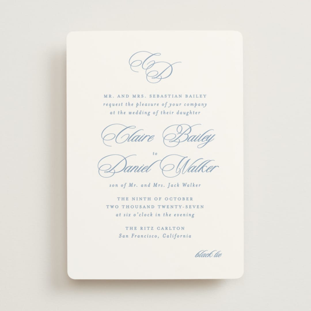 "Aristocratic" - Wedding Invitations in Sky by Creo Study - Front