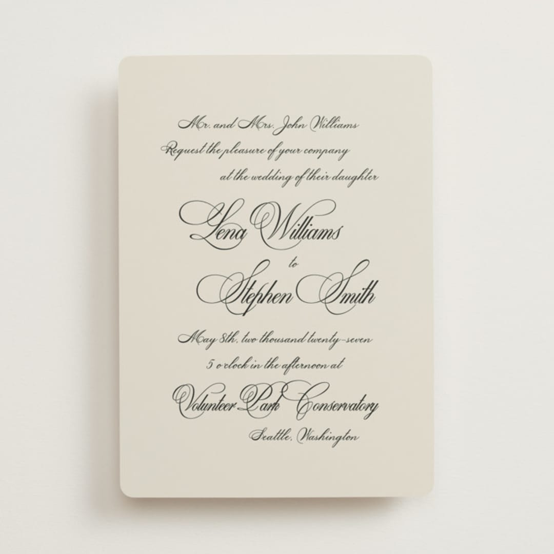 "Old Fashioned" - Wedding Invitations in Night by Ani Somi - Front