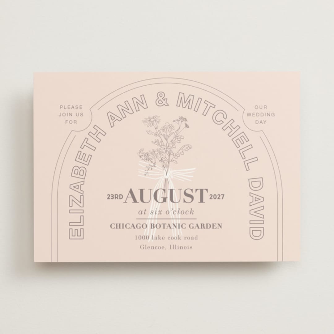 "Sealed" - Wedding Invitations in Blush by Baumbirdy - Front
