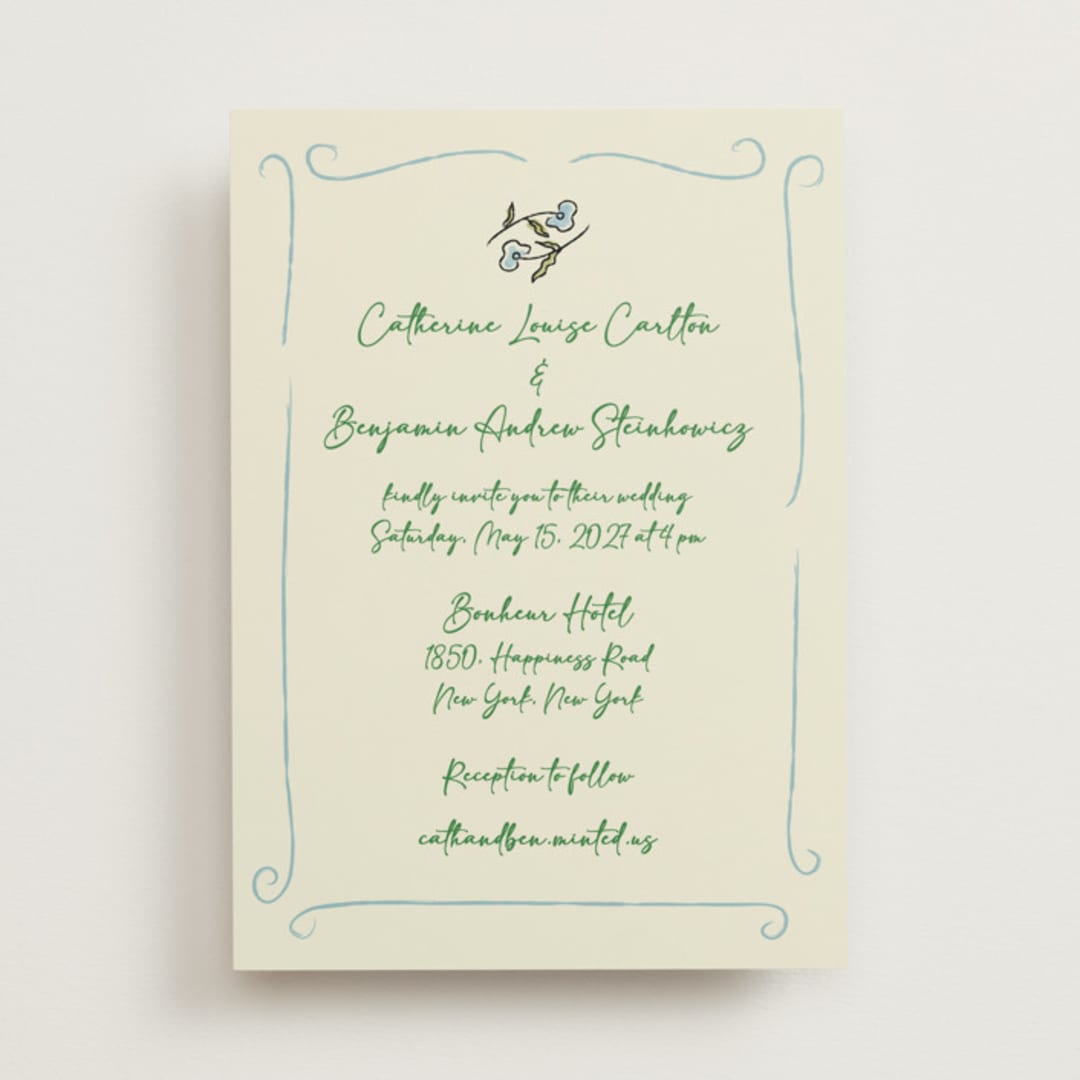 "The Pairfect" - Wedding Invitations in Waterlily by Helena Vitto - Front