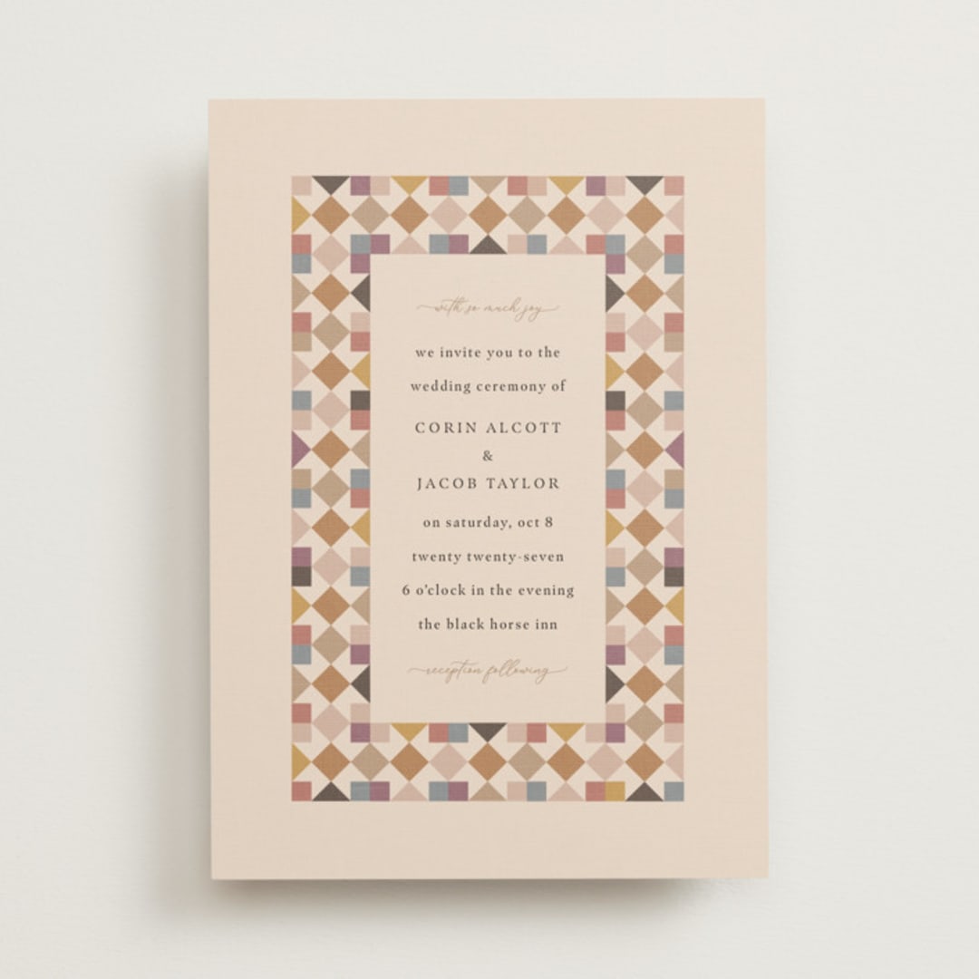 "prairie patchwork quilt" - Wedding Invitations in Autumn by Jessica Yeo - Front