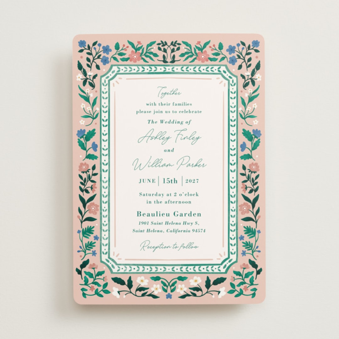 "Le Jardin" - Wedding Invitations in Petal by Elly - Front