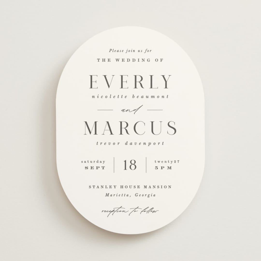 "Everly" - Wedding Invitations in Snow by Hooray Creative - Front