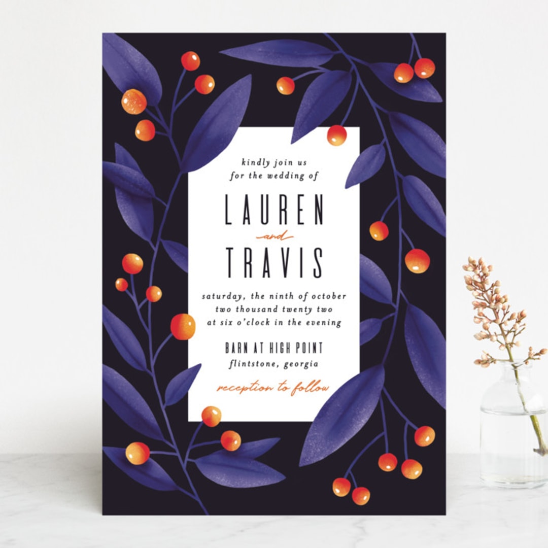 "Fire and Ice" - Wedding Invitations in Fire by Jessica Corliss - Front