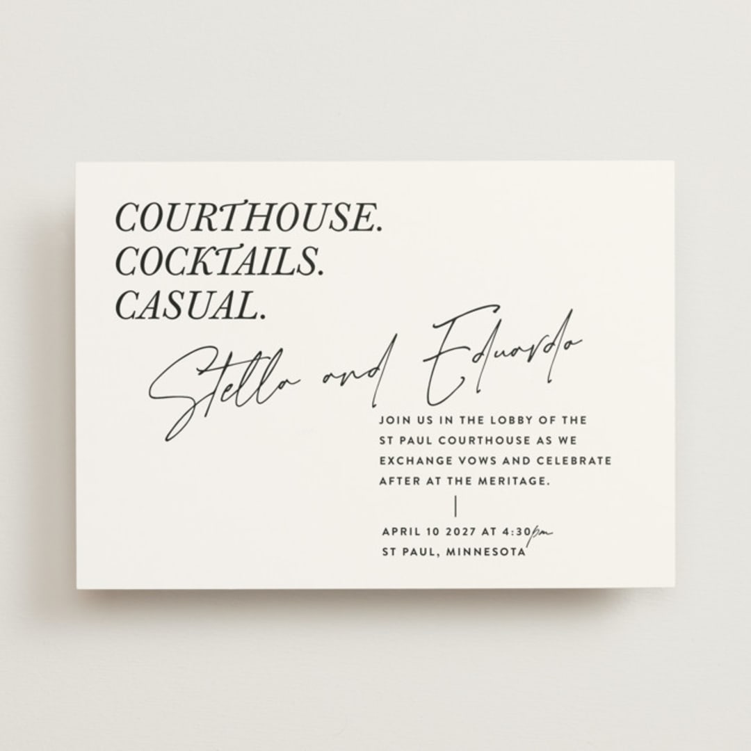 "Courthouse" - Wedding Invitations in Midnight by Susan Brown - Front