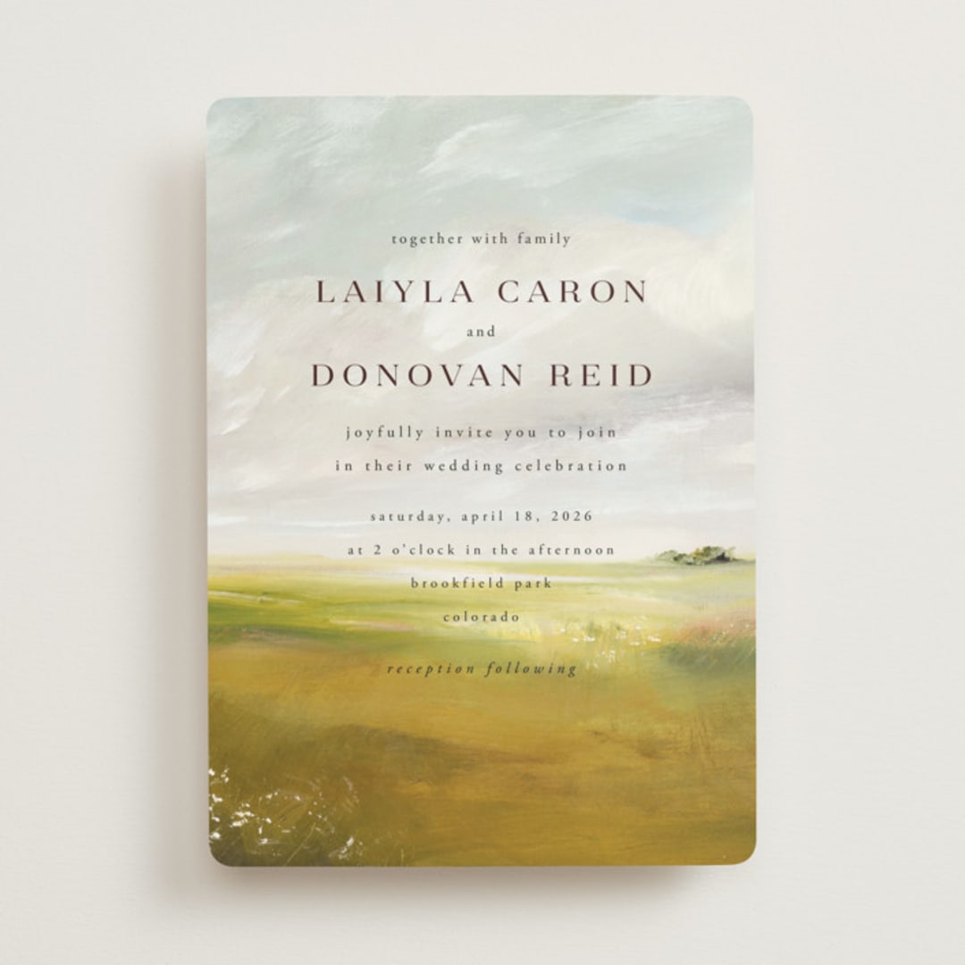 "Savanna" - Wedding Invitations in Fern by Lindsay Megahed - Front