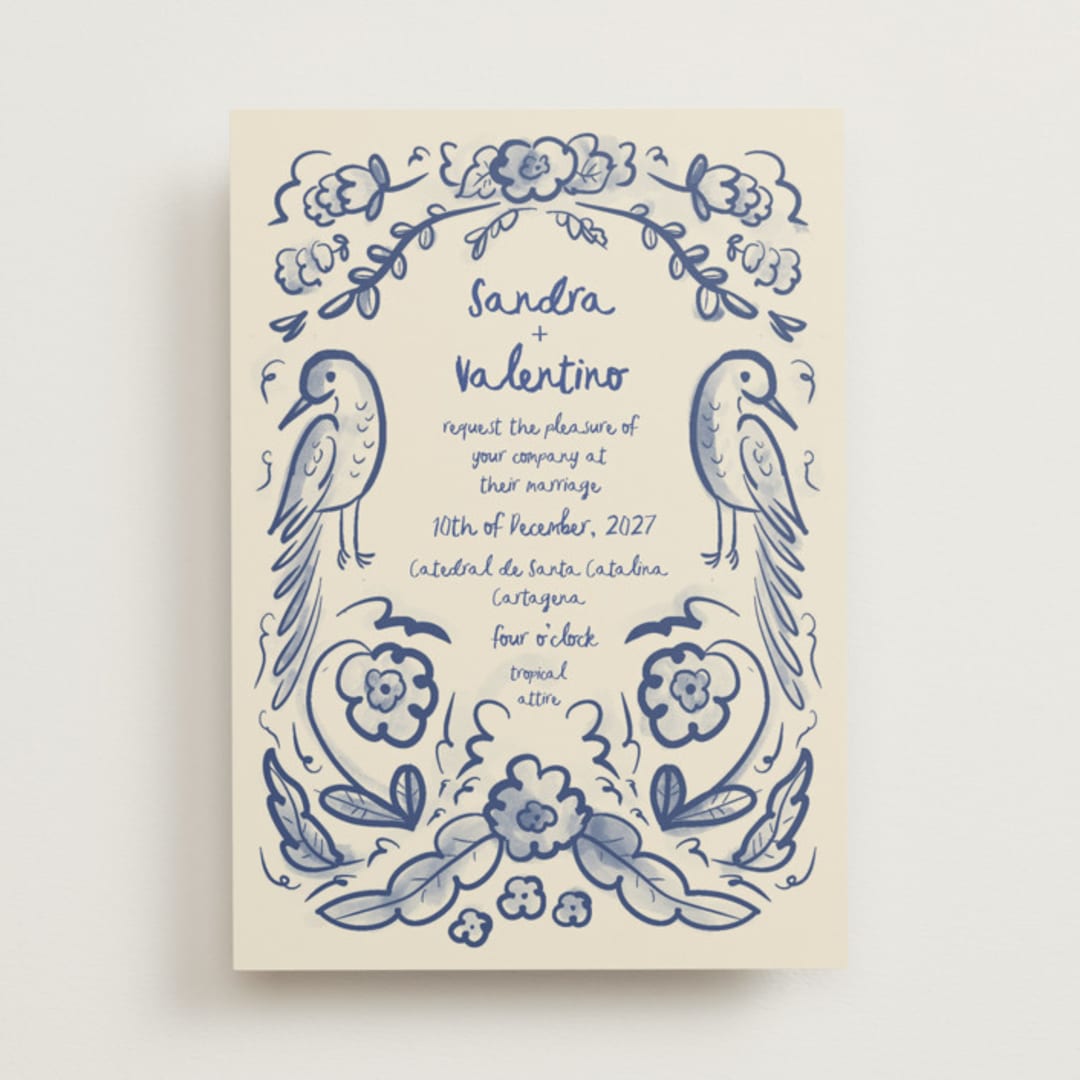 "Santa Catalina" - Wedding Invitations in Marseille Bleu by Ani Somi - Front