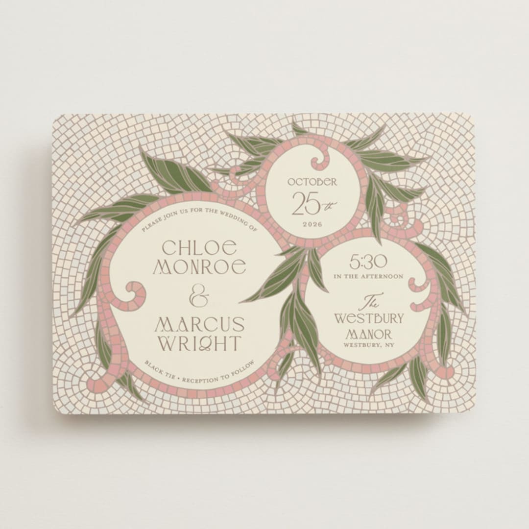 "1081" - Wedding Invitations in Blush by GeekInk Design - Front