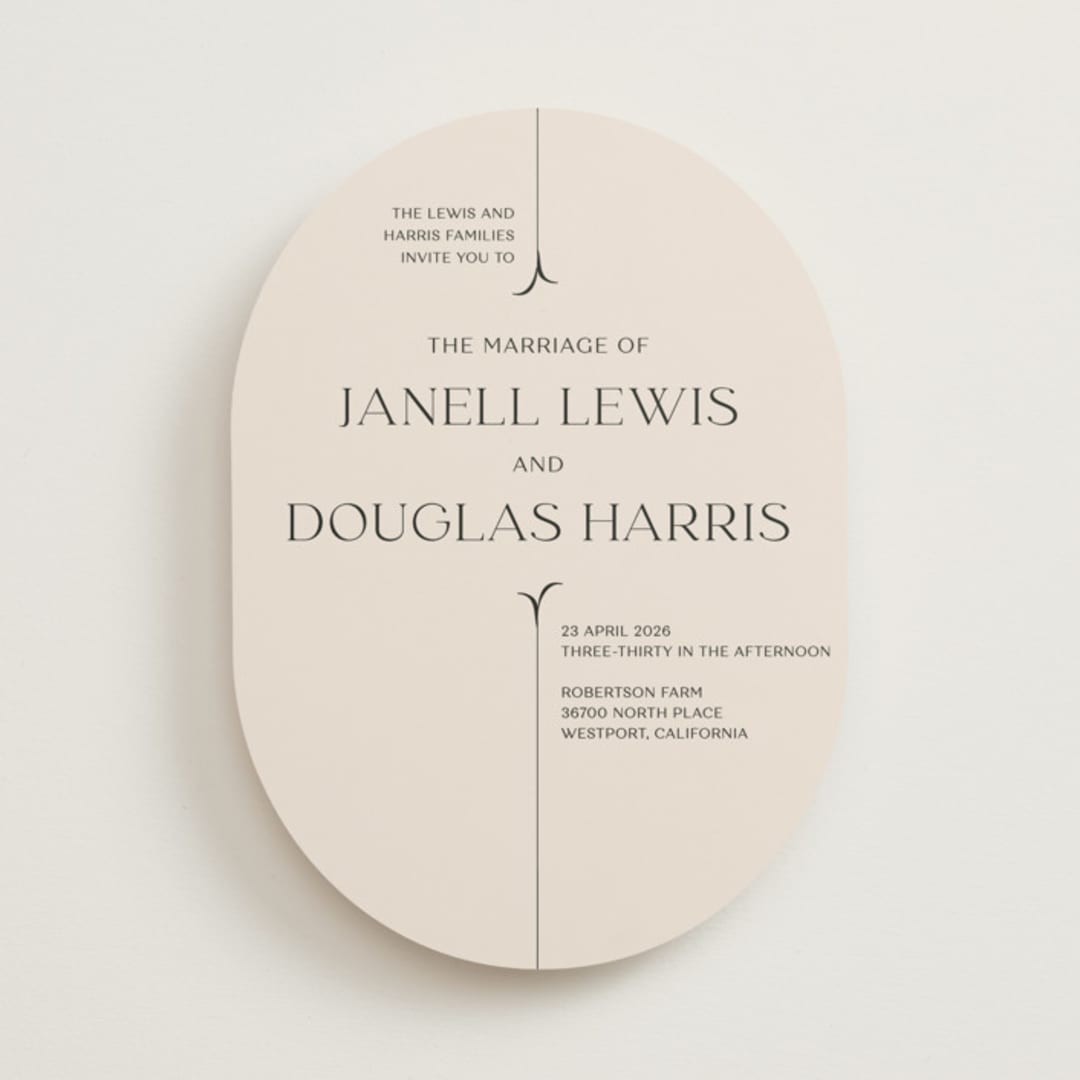 "Convergence" - Wedding Invitations in Cream by Annie Lowe - Front