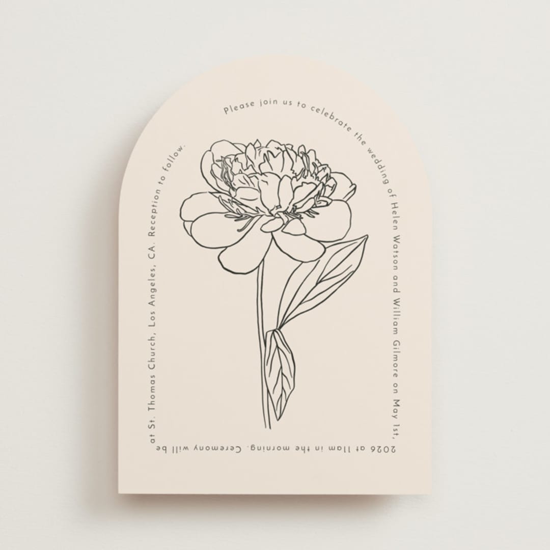 "Belle Rose" - Wedding Invitations in Buttercream by Claudia Orengo - Front