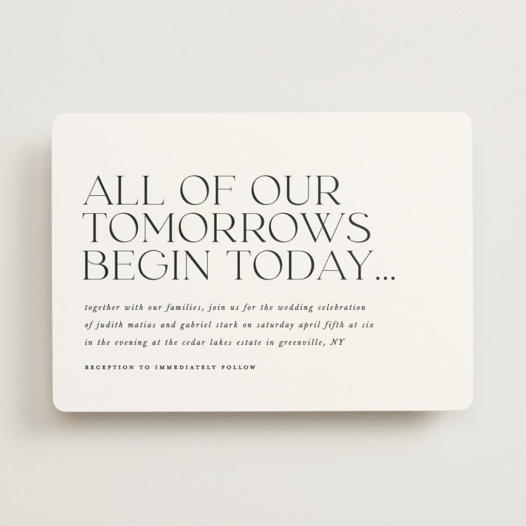 "tomorrows" - Wedding Invitations in Ink by Lori Wemple - Front