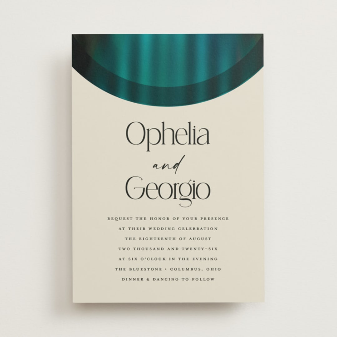 "Spectrum" - Wedding Invitations in Teal by Heather Schertzer - Front