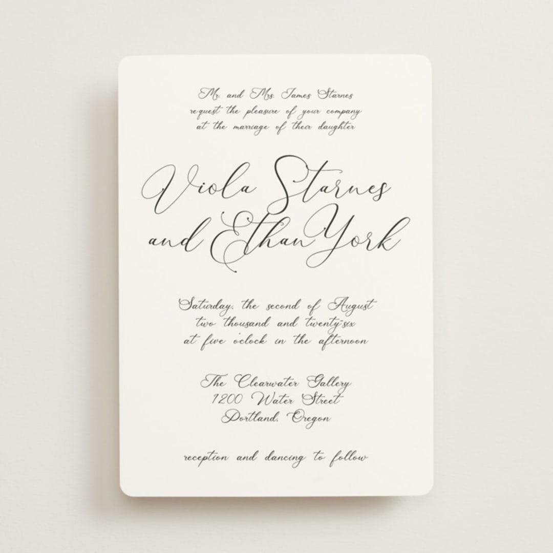 "Poem" - Wedding Invitations in Snow by Maja Cunningham - Front