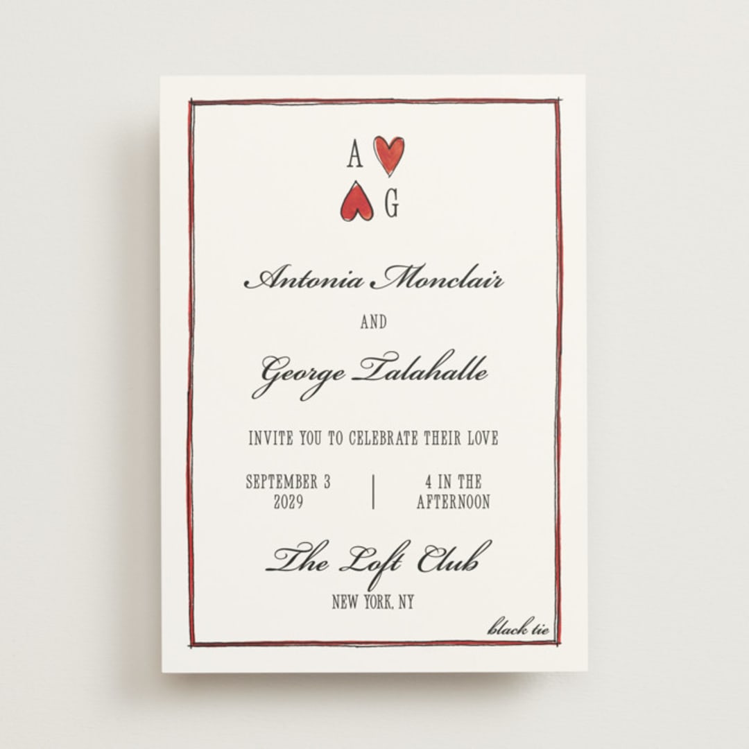 "Two Hearts" - Wedding Invitations in Lily by Pati Cascino - Front