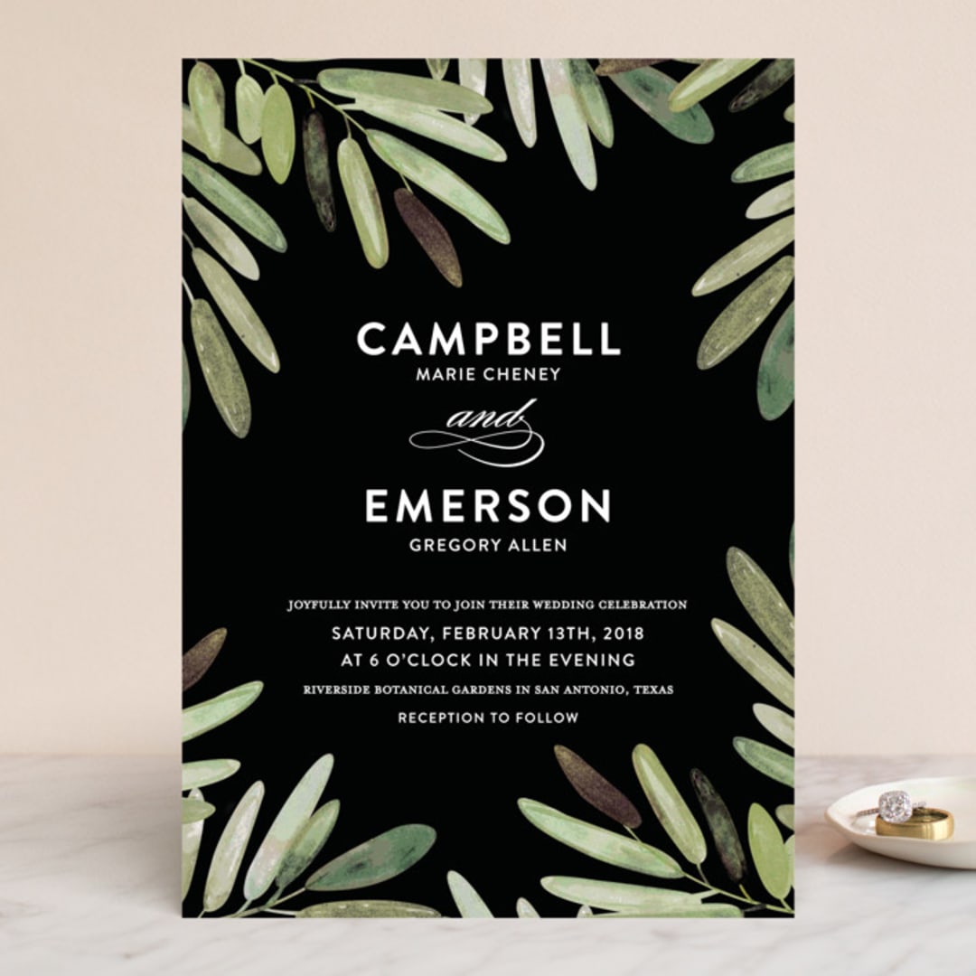 "Parting Branches" - Wedding Invitations in Midnight by Haley Warner - Front