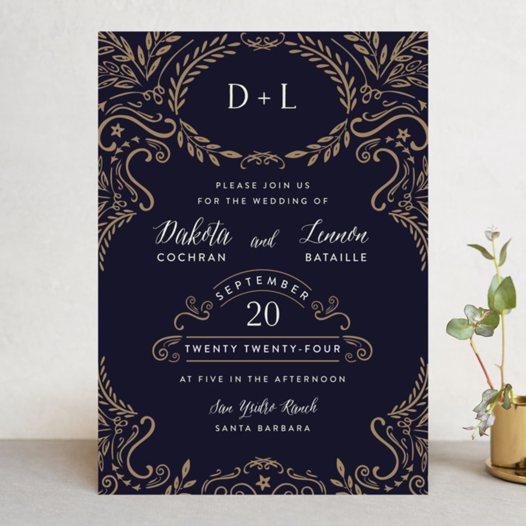 "Wedding Enchantment" - Wedding Invitations in Midnight by Chris Griffith - Front