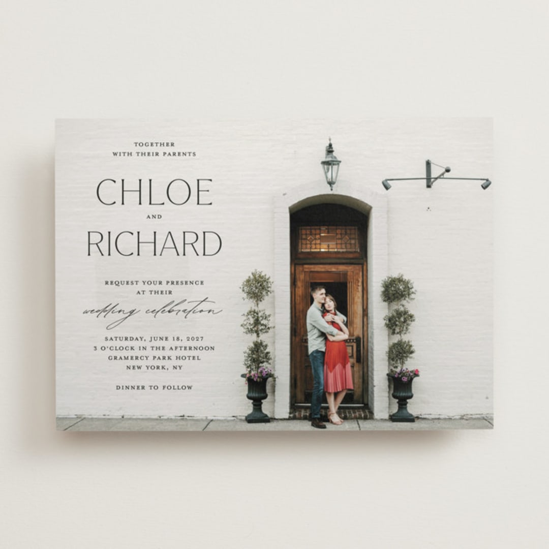 "Boutique" - Wedding Invitations in Noir by Eric Clegg - Front