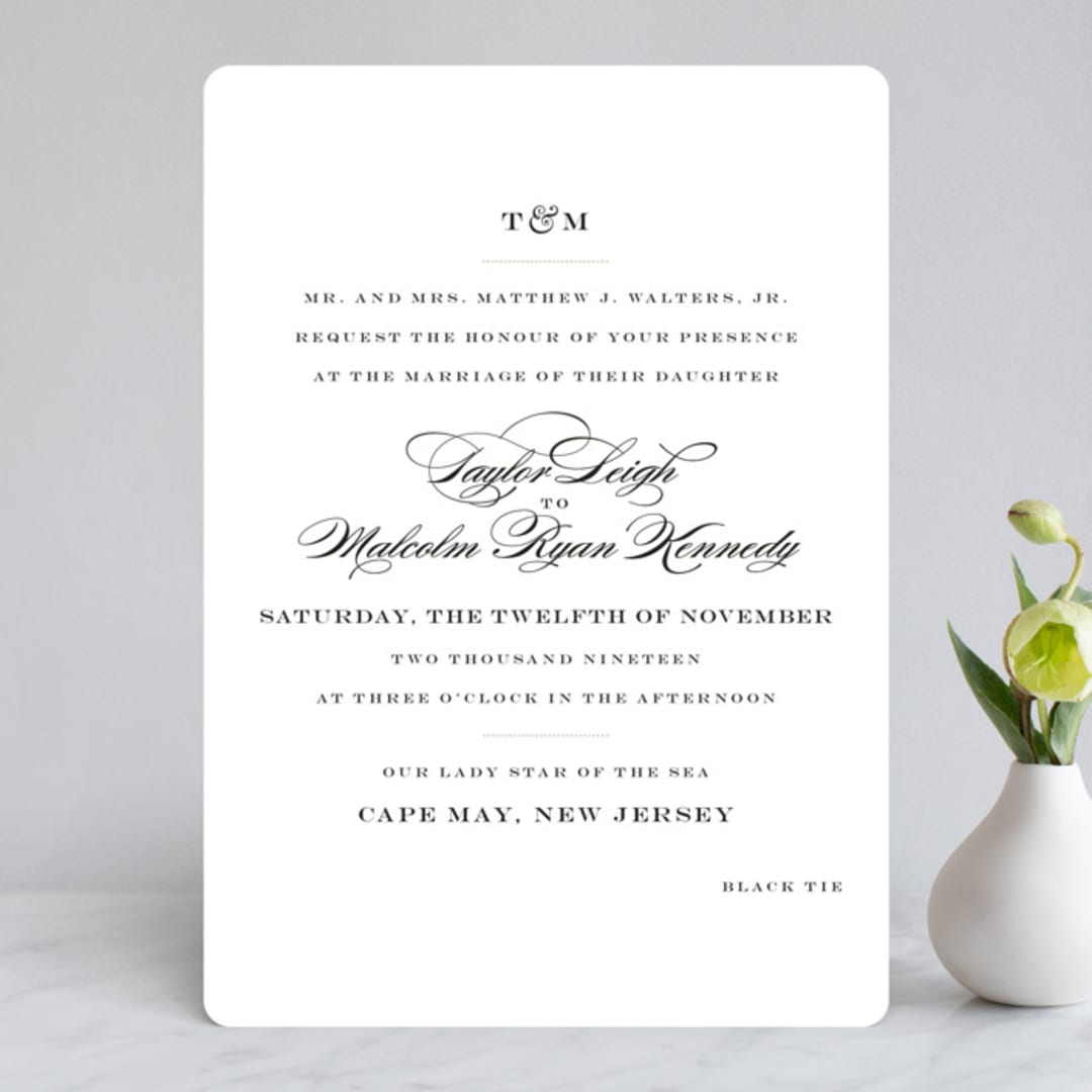 "Charming Go Lightly" - Wedding Invitations in Crisp Black by danielleb - Front