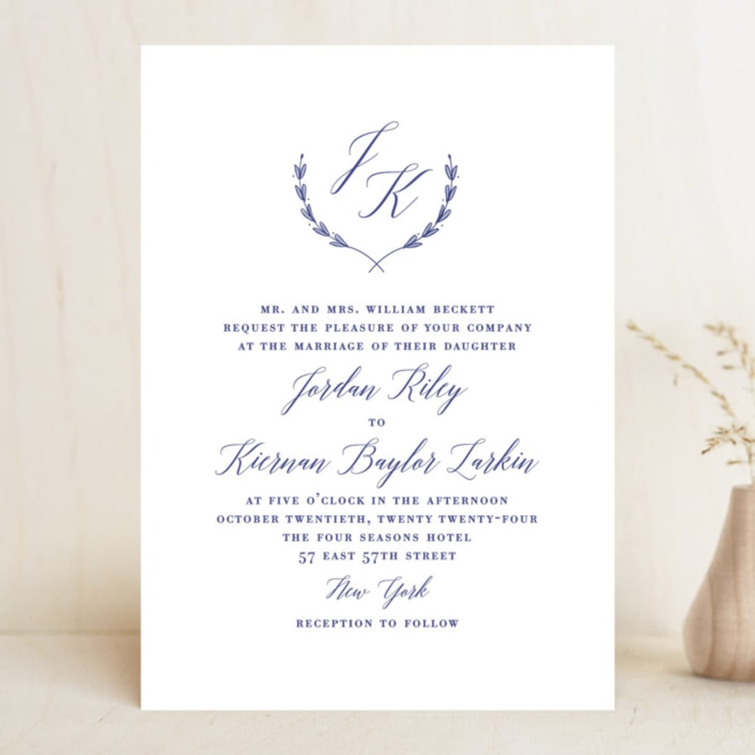 "United" - Wedding Invitations in Cobalt by Susan Brown - Front