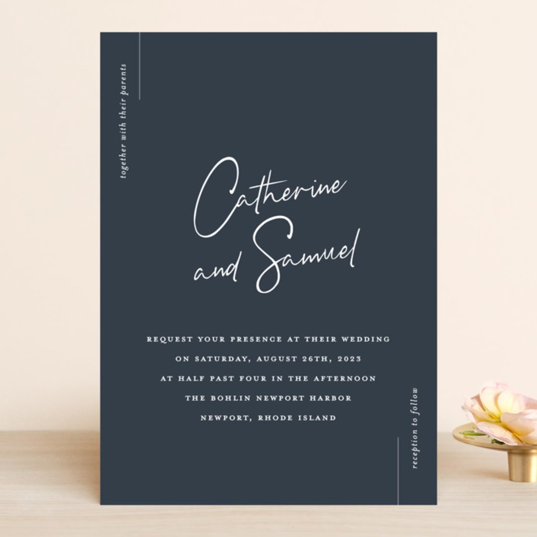 "Proposal" - Wedding Invitations in Marine by Sandra Picco Design - Front