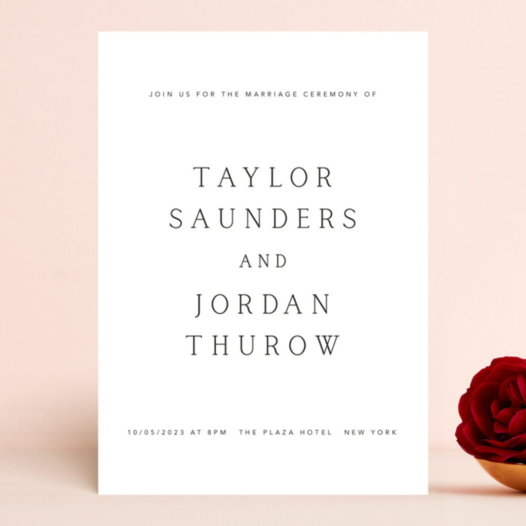 "Svelte" - Wedding Invitations in Ivory by Erin Hodges - Front
