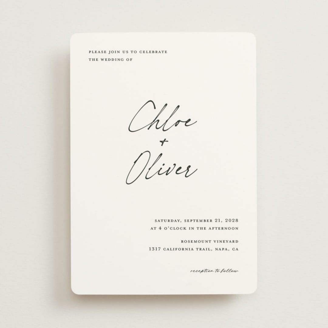 "modern classic" - Wedding Invitations in Jasmine by Pippa Shaw - Front