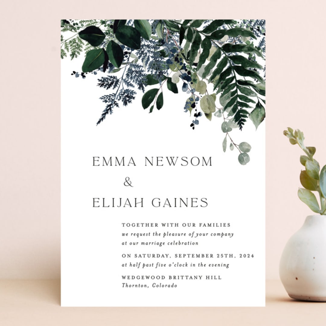 "On and On" - Wedding Invitations in Botanical Bouquet by Design Lotus - Front