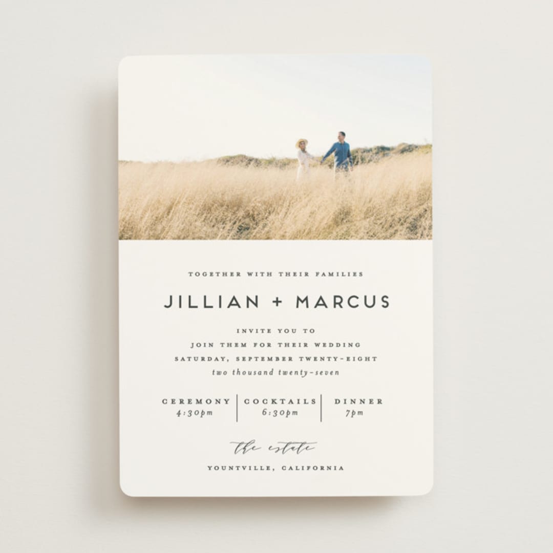 "Picturesque" - Wedding Invitations in Linen by Christie Garcia - Front
