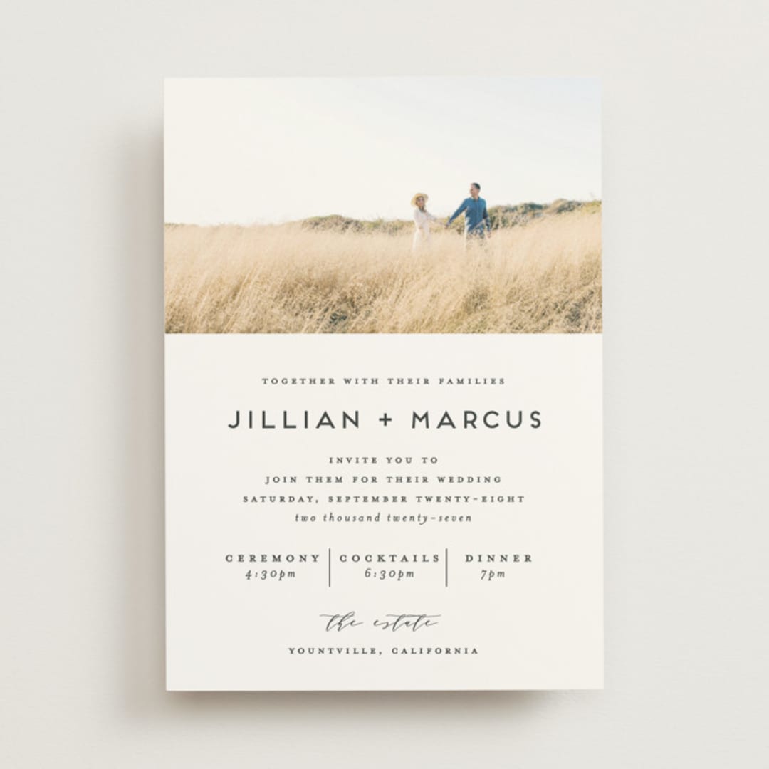 "Picturesque" - Wedding Invitations in Linen by Christie Garcia - Front