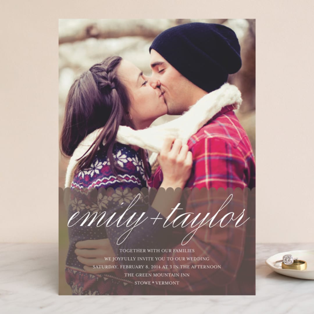 "Sweet scallop" - Wedding Invitations in Taupe by Annie Clark - Front